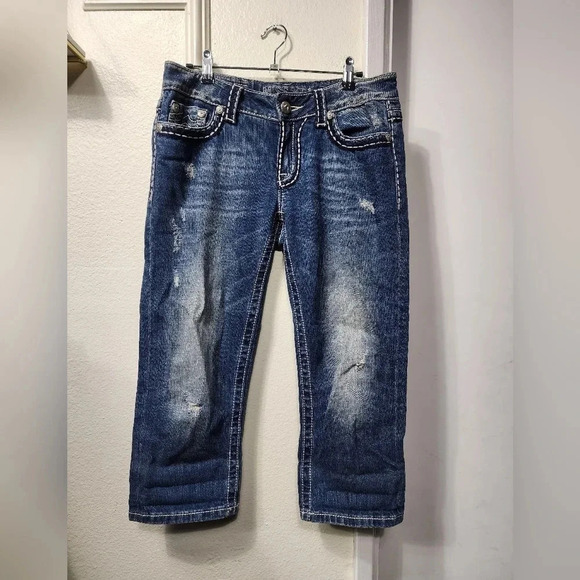 MISS ME Irene Women's Capri Jeans Size 29 Western Rodeo Cowgirl Boho - Picture 2 of 10